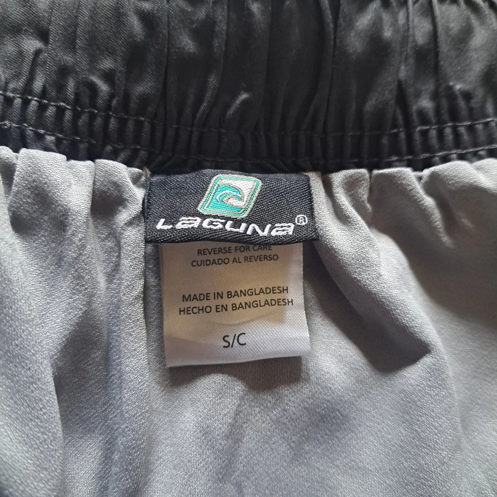 Laguna Beach Trunks Green Grey White Swim Floral Stripes Drawstring Men's Size S